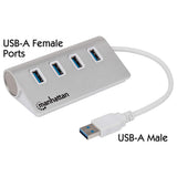 Manhattan Hub USB 3.0 SuperSpeed de 4 Puertos hubs de interfaz USB 3.2 Gen 1 (3.1 Gen 1) Type-A USB 3.2 Gen 1 (3.1 Gen 1