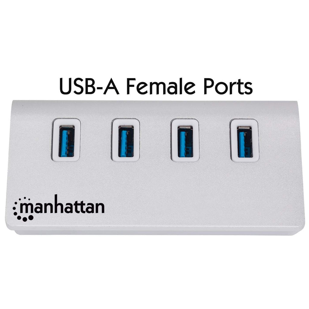 Manhattan Hub USB 3.0 SuperSpeed de 4 Puertos hubs de interfaz USB 3.2 Gen 1 (3.1 Gen 1) Type-A USB 3.2 Gen 1 (3.1 Gen 1