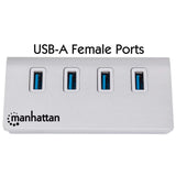 Manhattan Hub USB 3.0 SuperSpeed de 4 Puertos hubs de interfaz USB 3.2 Gen 1 (3.1 Gen 1) Type-A USB 3.2 Gen 1 (3.1 Gen 1