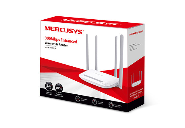 Mercusys MW325R router inalámbrico Ethernet rápido Banda única (2,4 GHz) Blanco, Wi-Fi 4 (802.11n), Router de mesa
