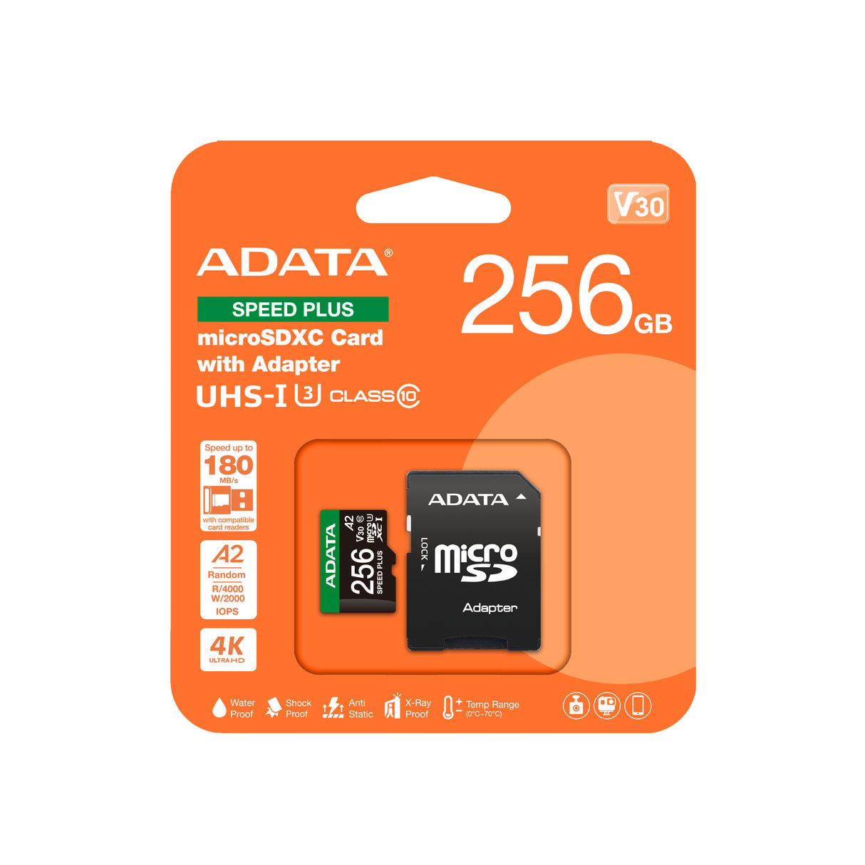 ADATA Speed Plus Memoria Flash 256 GB MicroSDXC 180 MB/s 160 MB/s