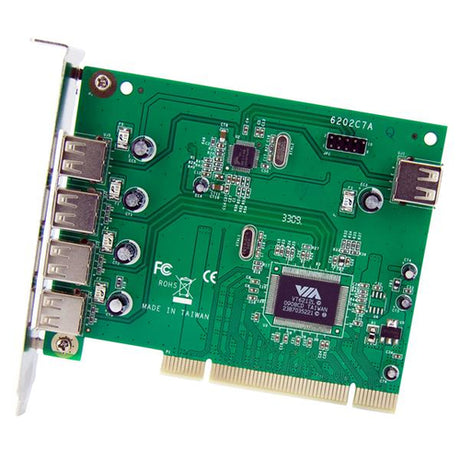 StarTech.com Adaptador Tarjeta PCI USB 2.0 de Alta Velocidad 7 Puertos - 4 Externos y 3 Internos Tarjetas y adaptadores 