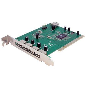 StarTech.com Adaptador Tarjeta PCI USB 2.0 de Alta Velocidad 7 Puertos - 4 Externos y 3 Internos Tarjetas y adaptadores 