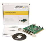 StarTech.com Adaptador Tarjeta PCI USB 2.0 de Alta Velocidad 7 Puertos - 4 Externos y 3 Internos Tarjetas y adaptadores 