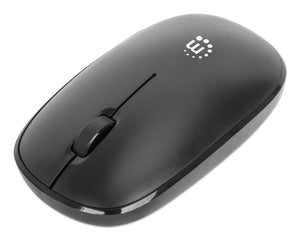 Manhattan Ratón óptico inalámbrico MW3050, negro, 1200 dpi, 2,4 GHz (hasta 10 m), USB, ambidiestro, 3 botones con rueda, receptor nano USB-A, pila AA incluida, base de baja fricción, garantía 3 años Ratón 1 Vertical Universal Óptico