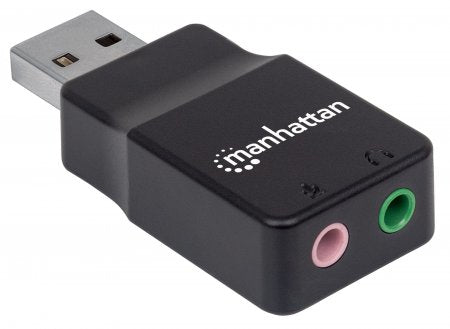 Manhattan Adaptador de Sonido Estéreo USB de Alta Velocidad Cable USB-A 2 x 3.5 mm Macho Hembra