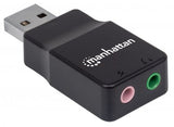 Manhattan Adaptador de Sonido Estéreo USB de Alta Velocidad Cable USB-A 2 x 3.5 mm Macho Hembra