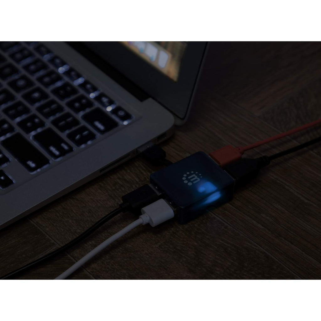 Manhattan Micro Hub USB de Alta Velocidad 2.0 hubs de interfaz USB 3.2 Gen 1 (3.1 Gen 1) Type-A USB 3.2 Gen 1 (3.1 Gen 1