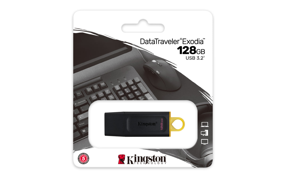 Kingston Technology Unidad Flash USB 3.2 DataTraveler Exodia Memoria Flash 128 GB USB tipo A 3.2 Gen 1 (3.1 Gen 1) Si