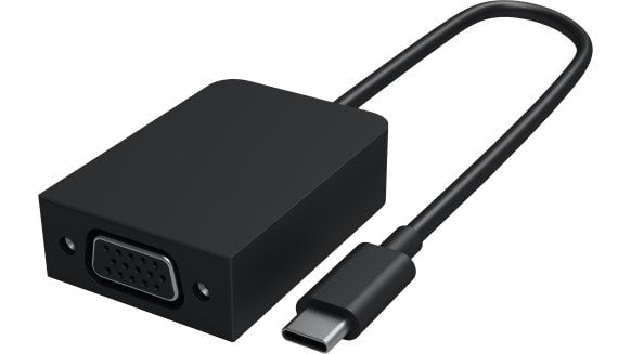 Microsoft HFT-00001 adaptador de cable de vídeo USB Tipo C VGA (D-Sub) Negro, Macho, Hembra, Derecho