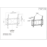Manhattan Soporte para TV, de pared, con inclinación, pantallas planas de 32" a 55" de máximo 80 kg Monitor Negro
