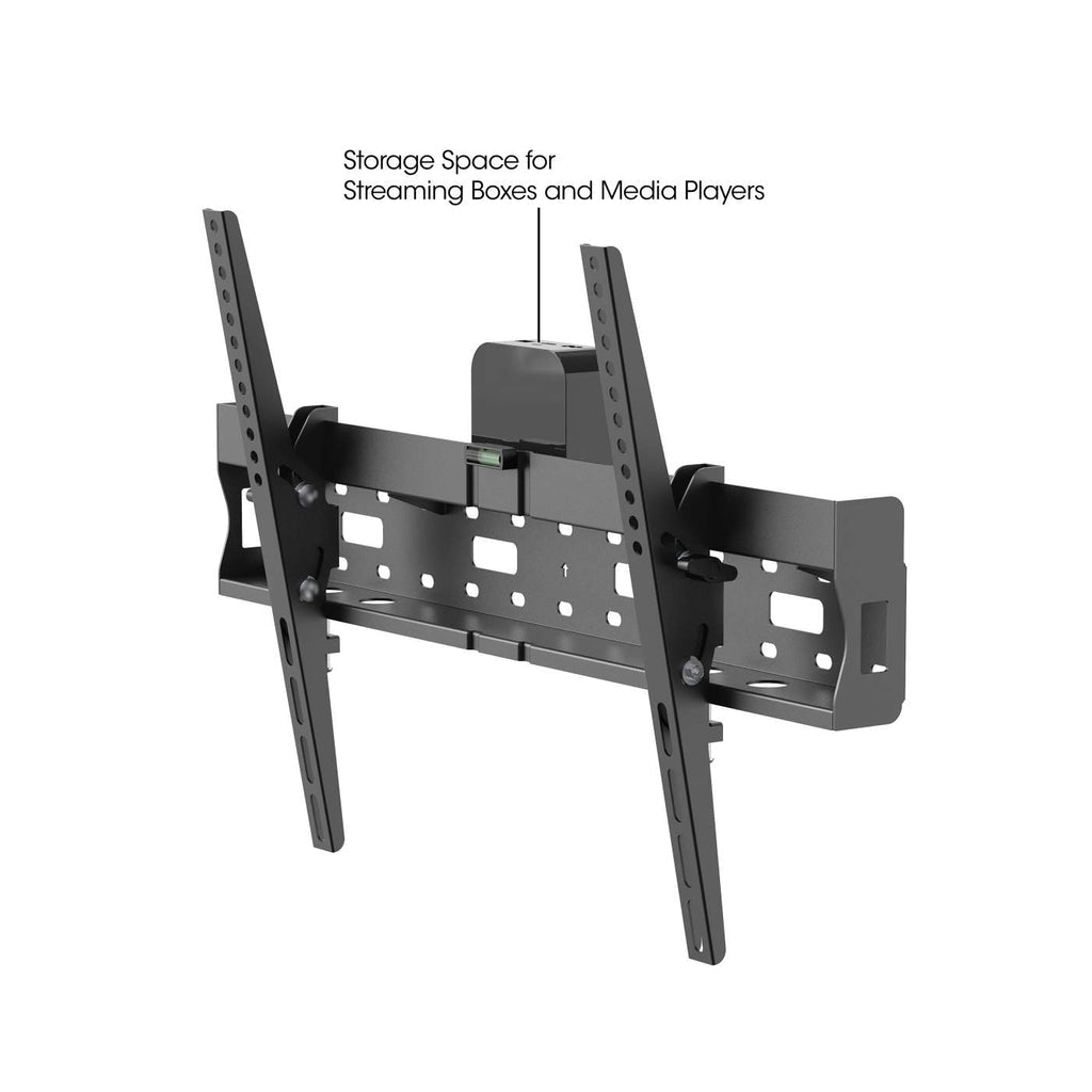 Manhattan Soporte para TV, de pared, con inclinación, pantallas planas de 37" a 70" de máximo 35 kg, con área de almacén