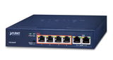 PLANET FSD-604HP switch No administrado Fast Ethernet (10/100) Energía sobre Ethernet (PoE) Azul