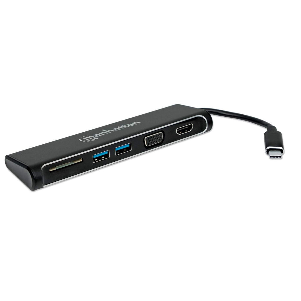 Manhattan Convertidor Docking USB-C Superspeed 4-en-1 a HDMI/VGA Laptop Alámbrico USB 3.2 Gen 1 (3.1 Gen 1) Type-C 2 1