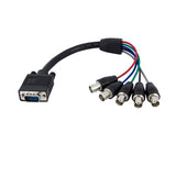 StarTech.com Cable de 30 cm Coaxial para Monitor HD15 VGA a 5 BNC RGBHV - Macho a Hembra Cable Derecho Derecho Níquel 0,3 m