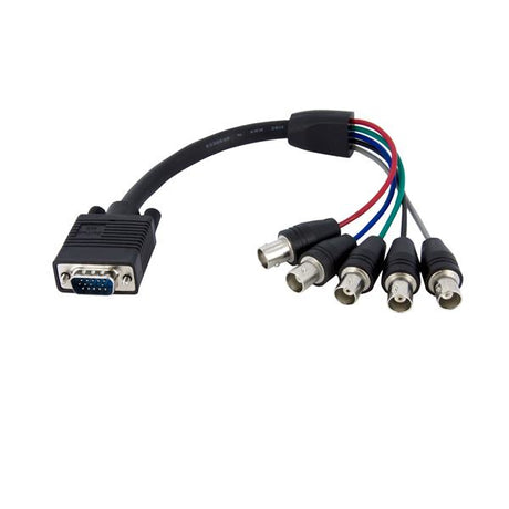 StarTech.com Cable de 30 cm Coaxial para Monitor HD15 VGA a 5 BNC RGBHV - Macho a Hembra Cable Derecho Derecho Níquel 0,3 m