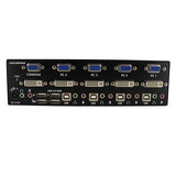 StarTech.com Conmutador Switch KVM 4 Ordenadores 2 Monitores Dobles DVI VGA Audio Puertos USB 1920x1440
