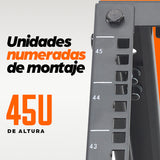 Intellinet Baie réseau ouverte 19" à 4 montants, 45U, noire, en kit, charge max. 360 kg Rack 45U Rack o bastidor indepen