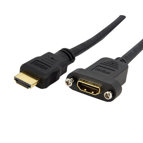 StarTech.com Cable Adaptador de 0,9m HDMI Hembra a Macho, Cable HDMI de Alta Velocidad 4K de Montaje en Panel, HDMI UHD 4K 30Hz, Ancho de Banda de 10,2Gbps, HDMI Hembra a Macho 4K Cable 0,9 m HDMI tipo A (Estándar) HDMI tipo A (Estándar) Macho
