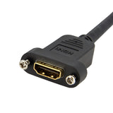 StarTech.com Cable Adaptador de 0,9m HDMI Hembra a Macho, Cable HDMI de Alta Velocidad 4K de Montaje en Panel, HDMI UHD 4K 30Hz, Ancho de Banda de 10,2Gbps, HDMI Hembra a Macho 4K Cable 0,9 m HDMI tipo A (Estándar) HDMI tipo A (Estándar) Macho