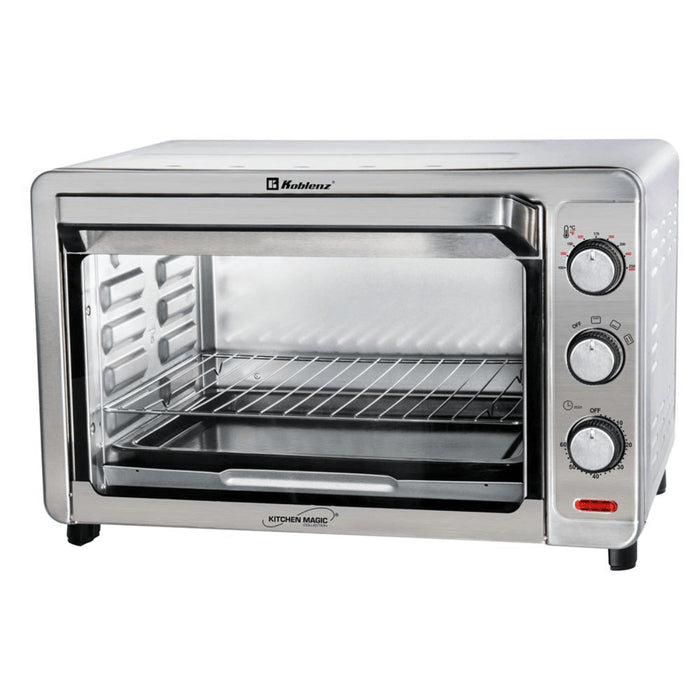 Horno Tostador Koblenz HKM-1500 S 32 L, 1500 W, Parrilla Giratoria, Acero Inox