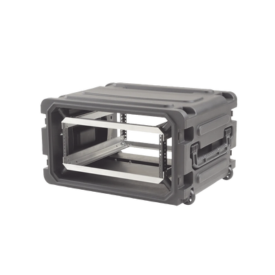 SKB 20" Deep 4U Roto Shockmount Rolling Rack caja para equipo Maletín con ruedas Negro