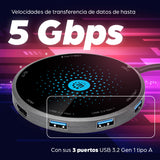 Manhattan Docking USB-C con base de carga inalámbrica hubs de interfaz USB 3.2 Gen 1 (3.1 Gen 1) Type-C 3 1 1