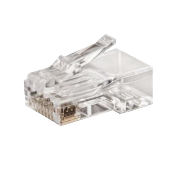 012-025_EZF-100, Plug RJ45 Cat6/6A modular de paso, para cable sólido, con chapa de oro, 100 piezas