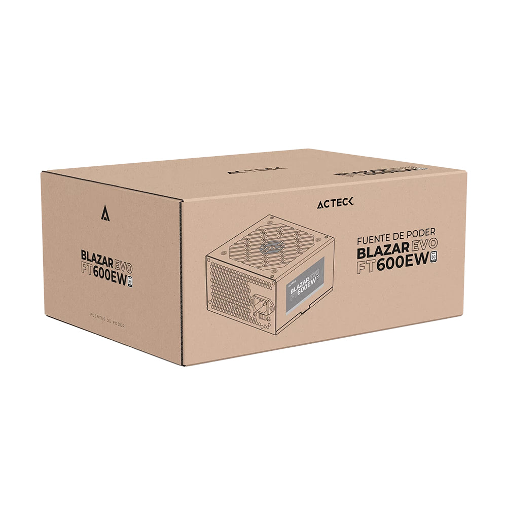 Acteck BLAZAR EVO FT 600E unidad de fuente de alimentación 600 W 20+4 pin ATX ATX Blanco