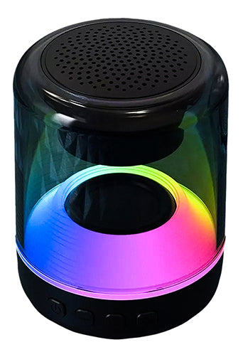 Bocina Highlink Rainbow Bluetooth iluminación de varios colores slot memoria MicroSD batería recargable