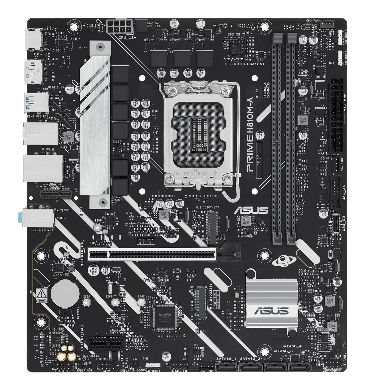 ASUS PRIME H810M-A-CSM Intel H810 LGA 1851 (Socket V1) Micro ATX Intel Core Ultra (Series 2) 128 GB HDD & SSD
