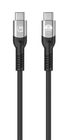 Manhattan Cable USB-C a USB-C de alta velocidad (240 W), 1 m, carga de portátil hasta 240 W y datos/