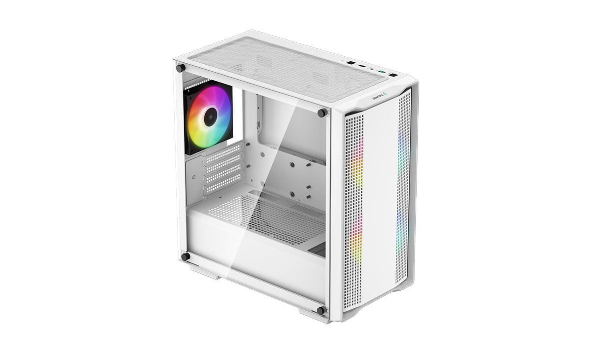 DeepCool CC360 WH ARGB carcasas ordenador ABS, Acero, Vidrio templado Mini Tower PC Blanco