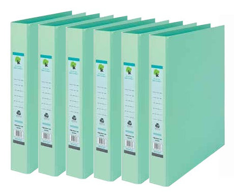 Techmakro KITCARP6-1VD carpeta de cartón A4 Verde, Anillo redondo, Cloruro de polivinilo (PVC), 250 hojas