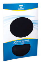 Manhattan Alfombrilla de ratón con reposamuñecas de gel, color negro, 241 × 203 × 40 mm, base antideslizante, garantía de por vida Ratón Monocromo Gel, Caucho Si Si
