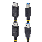 StarTech.com Cable KVM DisplayPort y USB 3.0 5Gbps de 1,8m - 4K 60Hz - Cable Combo DP 1.2 y USB para Switch Conmutador K
