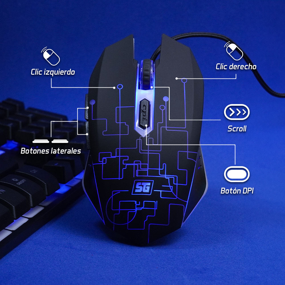 Vorago KM-500 teclado Ratón incluido Universal USB Español Negro, Tamaño completo (100%), Alámbrico, Interruptor mecánic