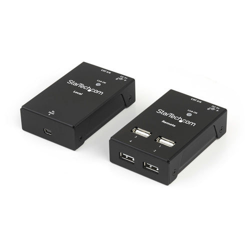 StarTech.com Extensor Alargador USB 2.0 de 4 Puertos por Cable Cat5 o Cat6 - Extensor Compacto USB 2.0 por Ethernet - Ha