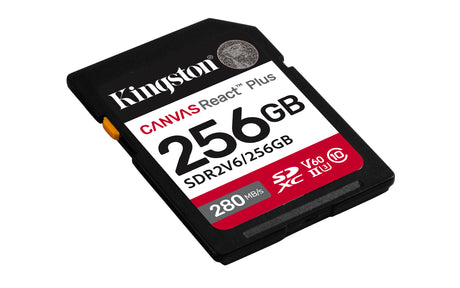 Kingston Technology 256GB Canvas React Plus SDXC UHS-II 280R/150W U3 V60 for Full HD/4K Memoria Flash 256 GB SDXC 280 MB/s 150 MB/s