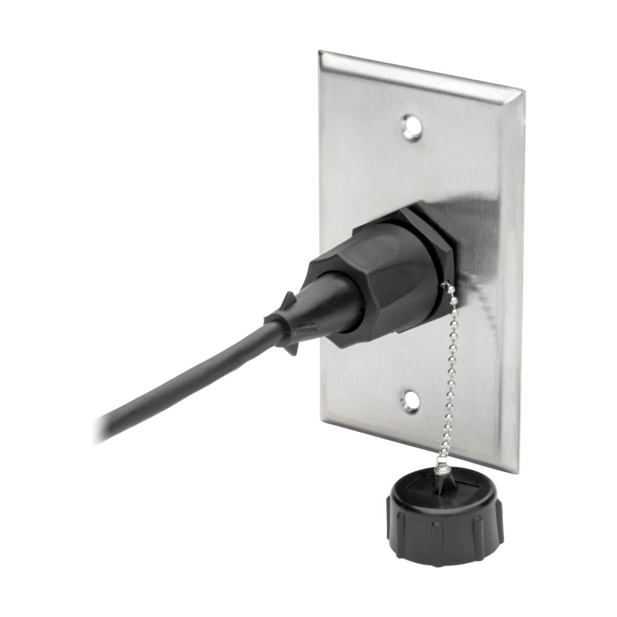 Tripp Lite N206-BC01-IND Acoplador de Mampara RJ45 para Cat5 / Cat6, Hembra a Hembra, Blindado, Industrial, Tapa Contra 
