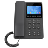 GHP631, Teléfono Hotelero IP Negro, LCD Color 3.5", 2 SIP 2 líneas, GDMS, soporta PoE