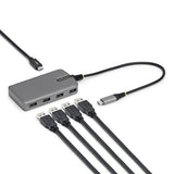 StarTech.com Hub USB-C de 4 Puertos USB-A - Ladrón USB USB Tipo C a USB-A - Concentrador USB 3.0 Portátil de 5Gb - Alime