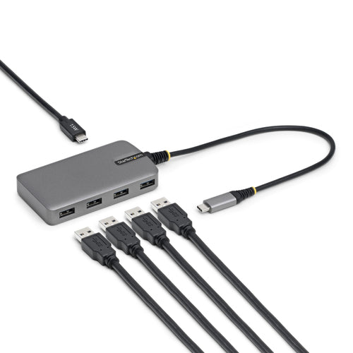 StarTech.com Hub USB-C de 4 Puertos USB-A - Ladrón USB USB Tipo C a USB-A - Concentrador USB 3.0 Portátil de 5Gb - Alime