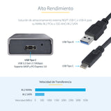 StarTech.com Caja Externa de Aluninio USB-C 10Gbps a NVMe M.2 o SSD M.2 SATA - Sin Herramientas para SSD M.2 NGFF PCIe/S
