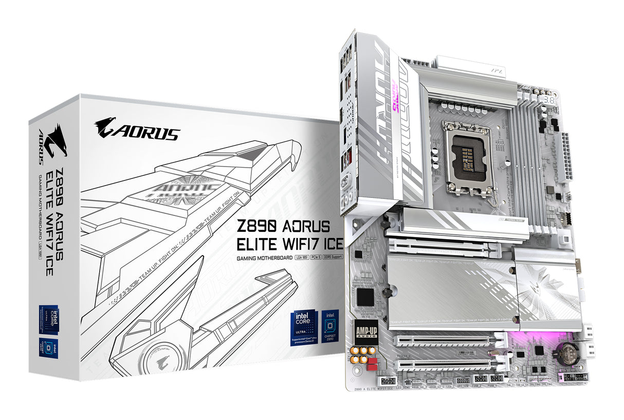 GIGABYTE Z890 AORUS ELITE WIFI7 ICE Intel Z890 LGA 1851 (Socket V1) ATX, Intel Core Ultra (Series 2), 256 GB, DDR5-SDRAM