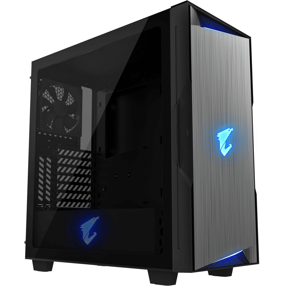 GIGABYTE GB-AC300G carcasas ordenador Vidrio, Plástico, Acero Midi Tower PC Negro