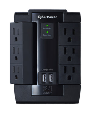 CyberPower P600WSURC1 limitador de tensión 1200 J 6 salidas AC NEMA 5-15R 125 V