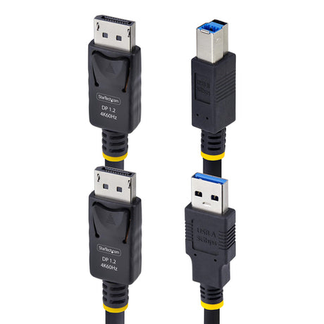 StarTech.com Cable KVM DisplayPort y USB 3.0 5Gbps de 3m - 4K 60Hz - Cable Combo DP 1.2 y USB para Switch Conmutador KVM