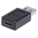Manhattan Adaptador de USB-A a USB-C con Súper Velocidad Cable USB-A USB-C Macho Hembra
