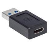 Manhattan Adaptador de USB-A a USB-C con Súper Velocidad Cable USB-A USB-C Macho Hembra